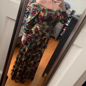 green floral dress